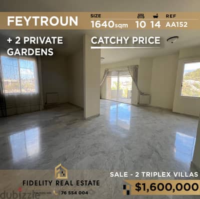 Triplex Villas for sale in Feytroun AA152 فلل تريبلكس  للبيع في فيترون