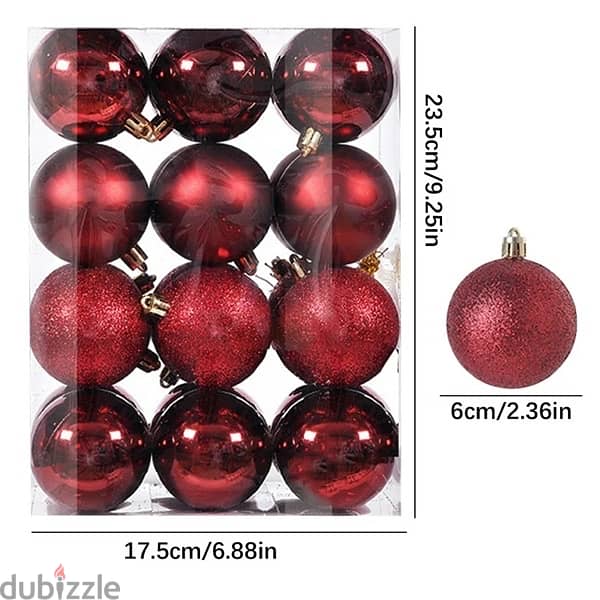 Red 5cm & 6cm Shatterproof Christmas Balls - Pack of 24 3