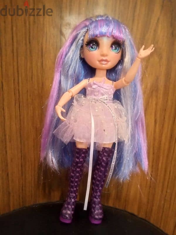 VIOLET WILLOW RAINBOW HIGH Great PURPLE Flexible doll +Own dress+Boots 0