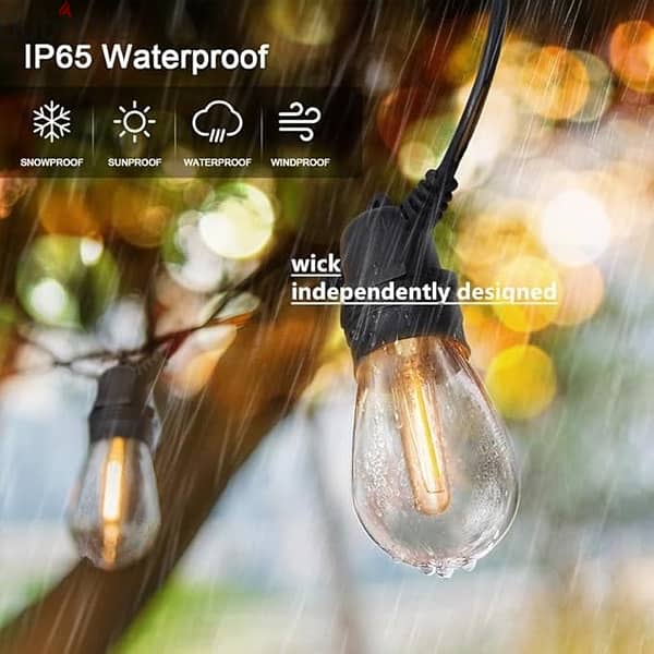 LED String Lights 10 Bulbs - 5M Warm White, Weatherproof & Durable 1