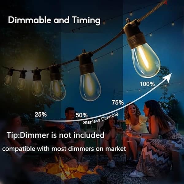 LED String Lights 10 Bulbs - 5M Warm White, Weatherproof & Durable 3