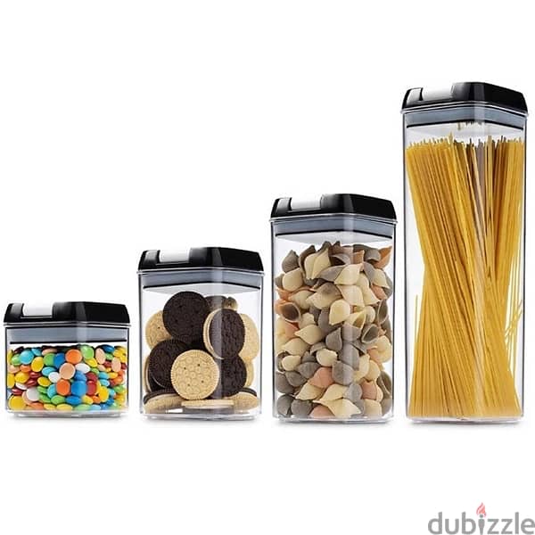 Set of 6 Airtight Plastic Cereal Containers - Durable Food Storage 4