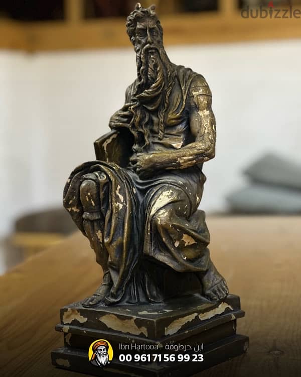 ‏Miniature Statue of Moses by Sculptor Michelangelo 0