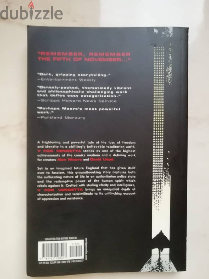 V for Vendetta Vertigo DC Comics Graphic Novel . Alan Moore David Llo 4