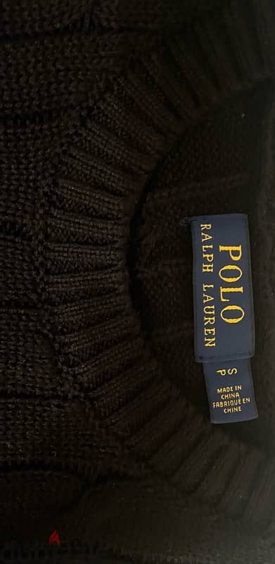 ralph lauren knit cable black size small 100% authentic 2