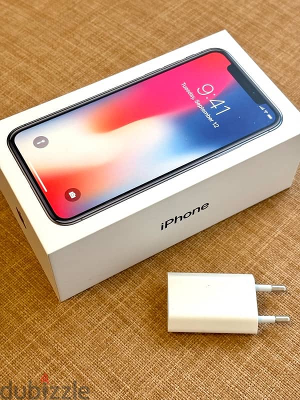 iPhone X 256Gb + original earphones + extra charger 0