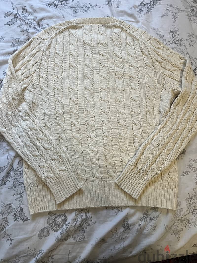 ralph lauren knit cable beige size small 100% authentic 1