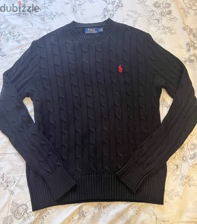 ralph lauren knit cable black size small 100% authentic