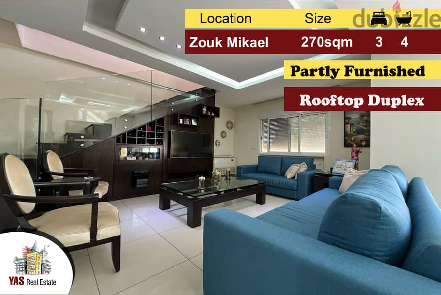 Zouk Mikael 270m2 | 60m2 terrace | Partly Furnished |Prime Location|EH 0