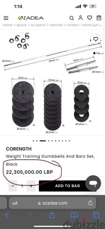 Domyos home gym equipment - weightlifting dumbbells and barbell 50kg 1