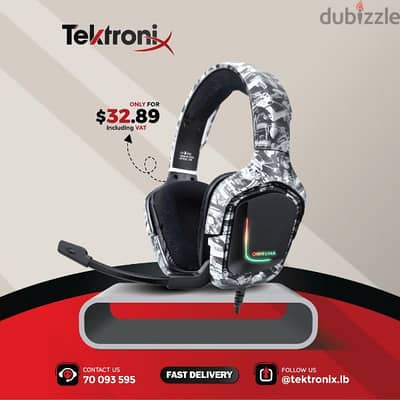 Wired Gaming Headsets With Microphone RGB Light - Onikuma