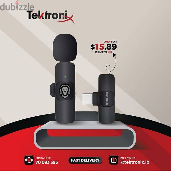 Green Lion Solo Wireless Microphone 3 Plugs 60mAh - Black 0