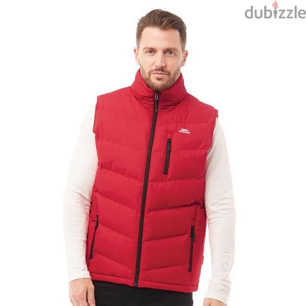 Trespass Padded Waterproof Clasp Gilet Vest Red 2