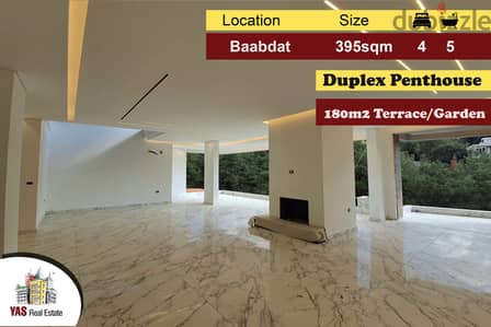 Baabdat 395m2 | 180m2 Terrace/Garden | Duplex Penthouse | New | AMK