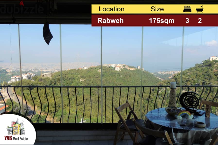 Rabweh 175m2 | Panoramic View | Prime Location | Calm Street | PA | 0