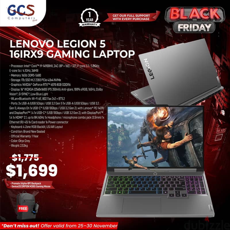 Lenovo Legion 5 16IRX9 Gaming Laptop 0