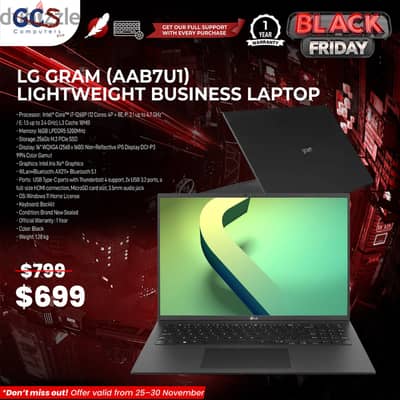 LG Gram (AAB7U1) Lightweight Business Laptop