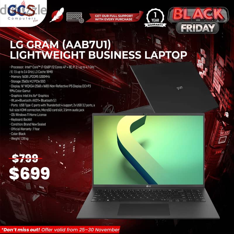 LG Gram (AAB7U1) Lightweight Business Laptop 0