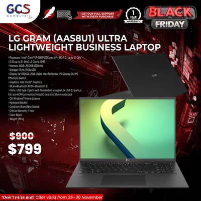 LG Gram (AAS8U1) Ultra Lightweight Business Laptop