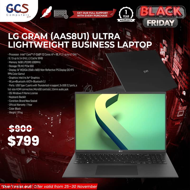 LG Gram (AAS8U1) Ultra Lightweight Business Laptop 0