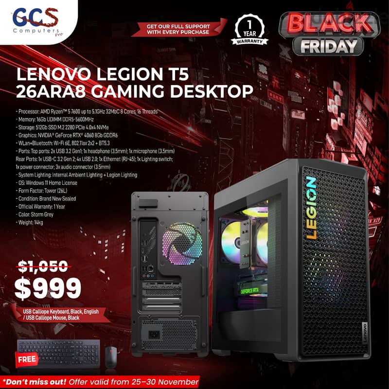 Lenovo Legion T5 26ARA8 Gaming Desktop 0