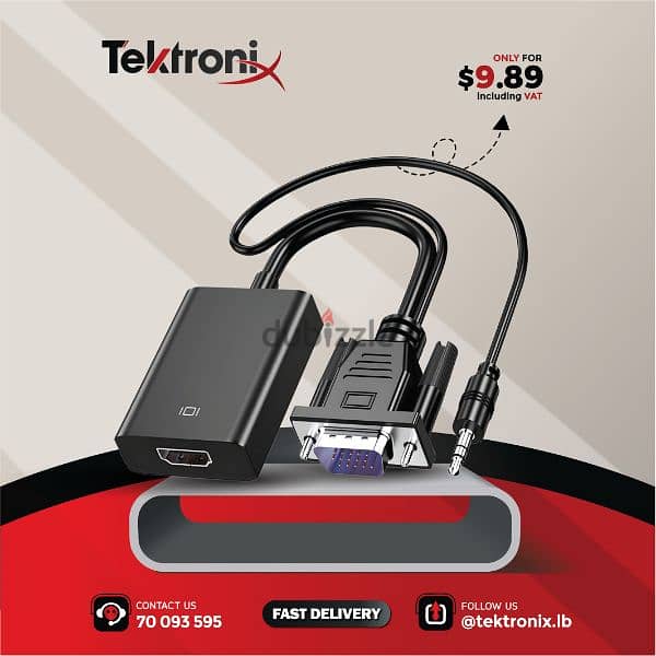 VGA to HDMI Converter with Audio Cable Connect to Monitor 0