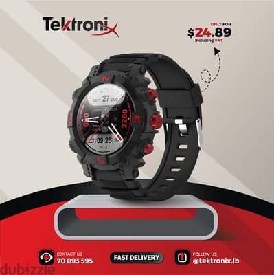 Green Lion GPS Pro Smart Watch - Black + Red