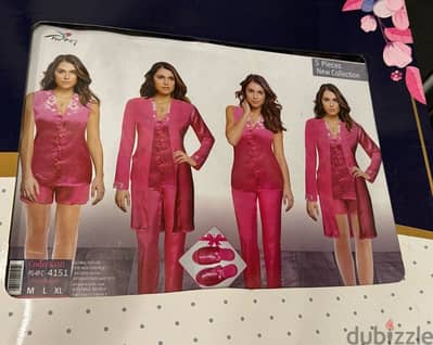 ; pyjamas; sleep wear; طقم عروس 5 set لون بوردو size large