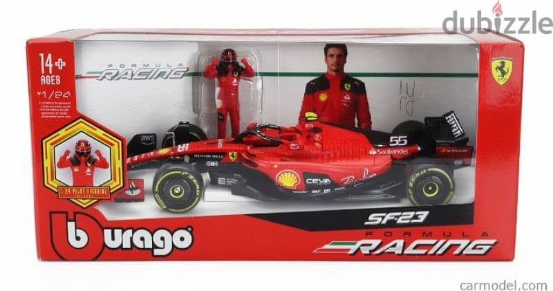 Ferrari SF23 (Carlos Sainz Jr #55) diecast car model 1:24 9