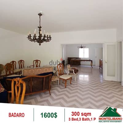 300 sqm Apartment for rent in Badaro