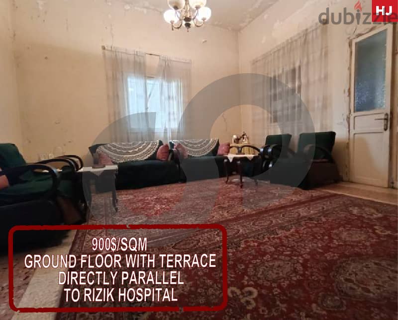 155 sqm ground floor apartment in achrafieh/اشرفية REF#HJ104880 0