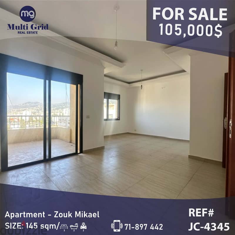 JC-4345 / Apartment for Sale in Zouk Mikael , شقة للبيع في زوق مكايل 0