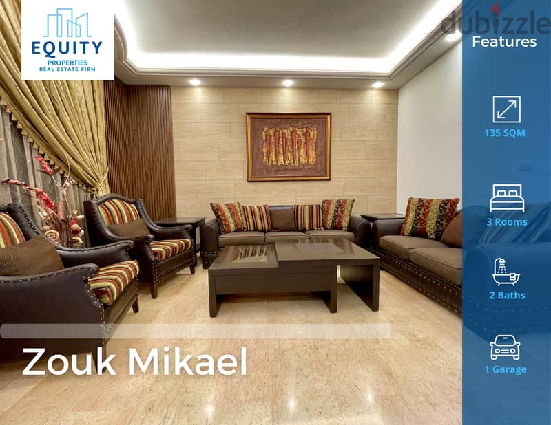 135 SQM Fully Furnsiehd Apartment For Rent In Zouk Mikael #RK114526 0