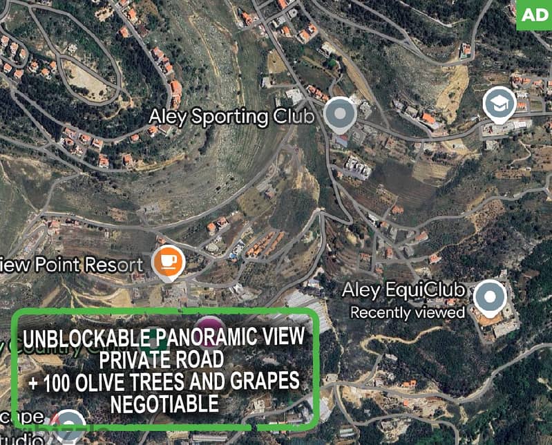 unblockable panoramic view, aley,bhouwara/بحوارة REF#AD114942 0