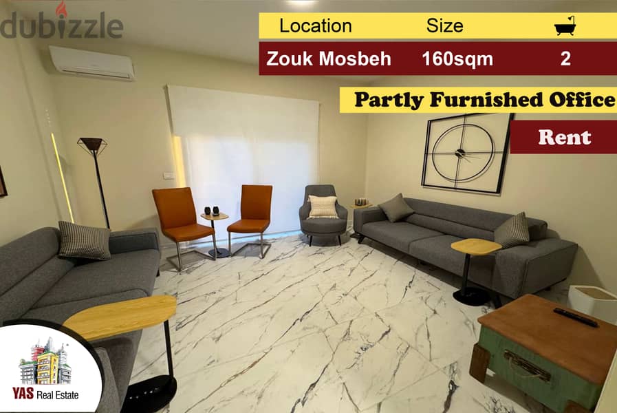 Zouk mosbeh 160m2 | Office | Partly Furnished | Rent | CN | 0