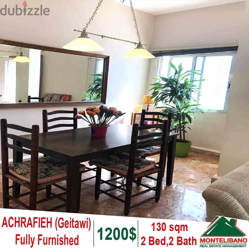 130 SQM FURNISHED & DECORATED APARTMENT FOR RENT IN ACHRAFIEH 0