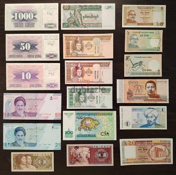 18 foreign banknotes 0