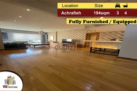 Achrafieh 194m2 | Fuly Furnished/Equipped | Full Floor  | PA |