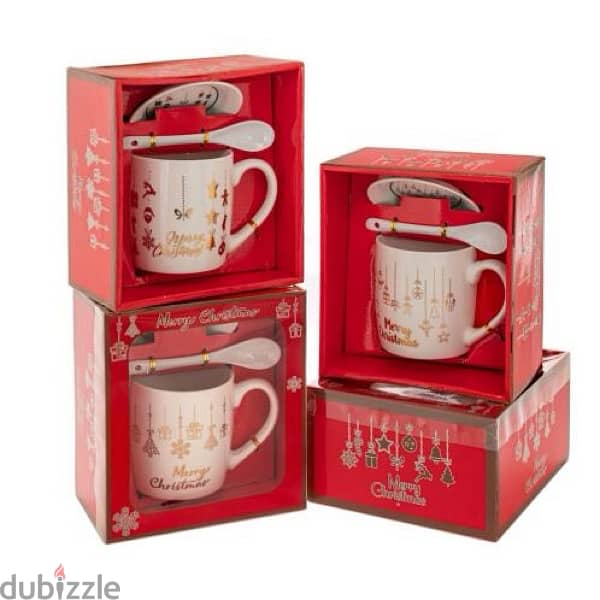 Festive Christmas Mug Set with Plate and Spoon 0