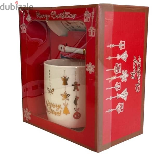 Festive Christmas Mug Set with Plate and Spoon 2