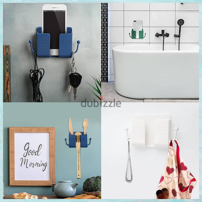 Wall Mount Phone Holder Self-Adhesive - Organizer Storage Box - gift 1