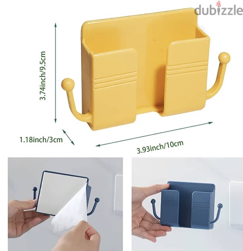 Wall Mount Phone Holder Self-Adhesive - Organizer Storage Box - gift 5