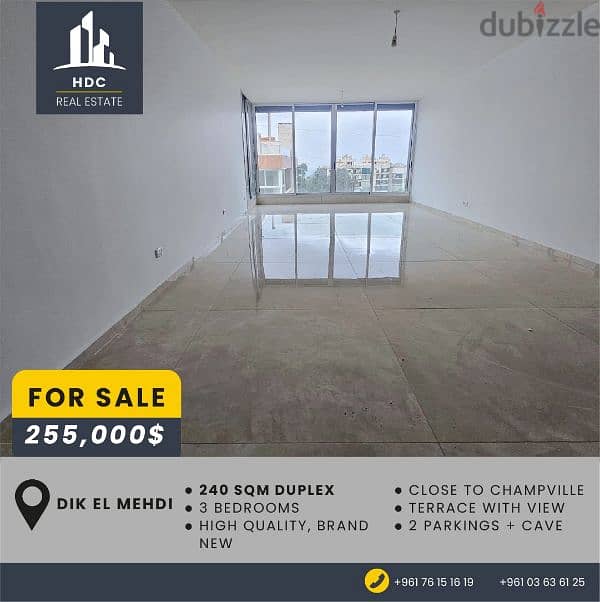 Dik El Mehdi Modern 240 sqm Duplex Brand New 0