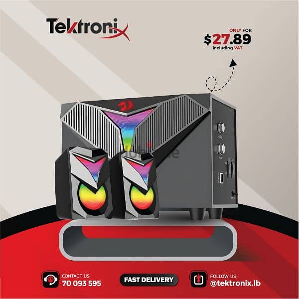 Redragon Toccata RGB  2.1 Wired Gaming Subwoofer Speakers 0