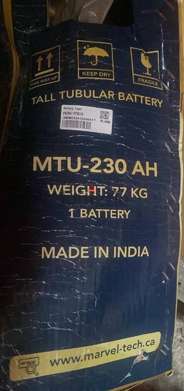 8 marvel tech tubular batteries 77 kg 230 amp 1