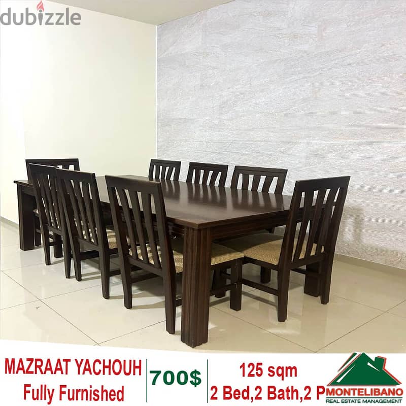 125 Sqm Fully Furnished Apartment for Rent in MAZRAAT YACHOUH 0