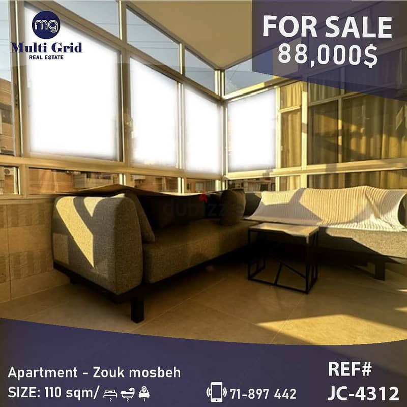 JC-4312 / Apartment for Sale in Zouk Mosbeh , شقة للبيع في زوق مصبح 0