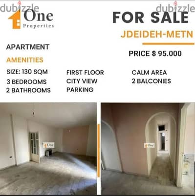 APARTMENT FOR SALE IN JDEIDEH - METN