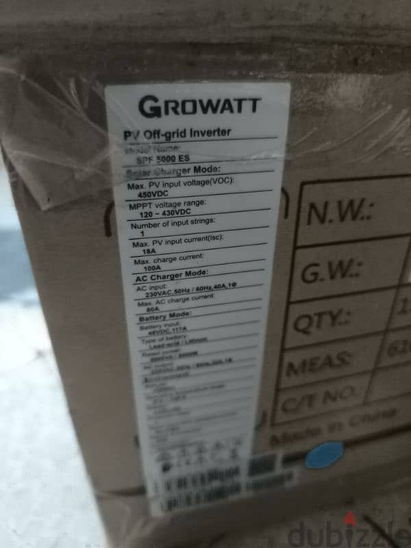 growatt inverter  5000 Used like new stil in the box , solar panel gro 1