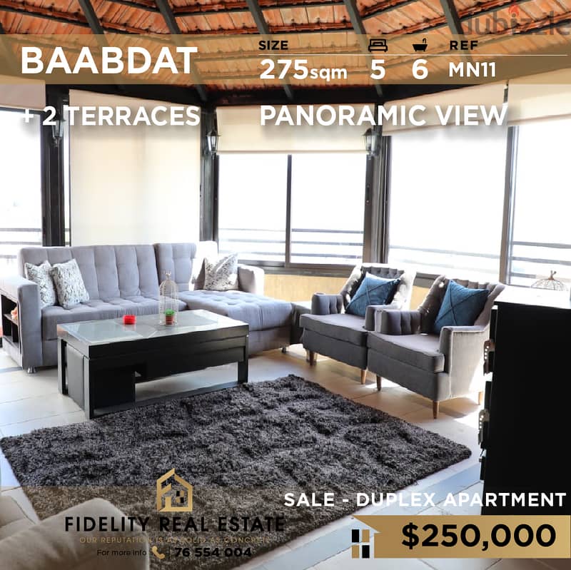 Duplex for sale in Babdat MN11 دوبلكس للبيع في بعبدات 0